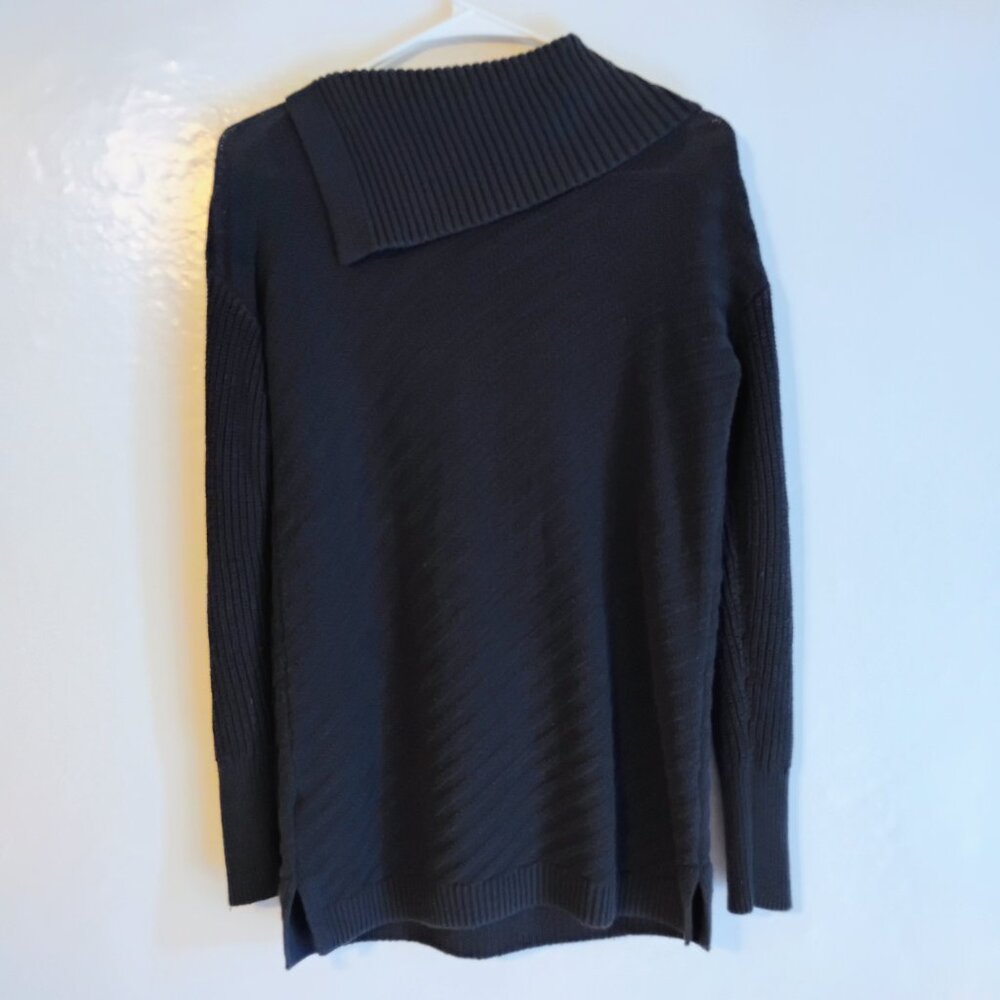 Style & Co Navy Button Shoulder Sweater XS Ribbed Knit - Picture 4 of 4